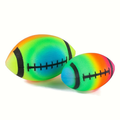 Games Colourful Rainbow Rugby Ball for Outdoor Play and Active