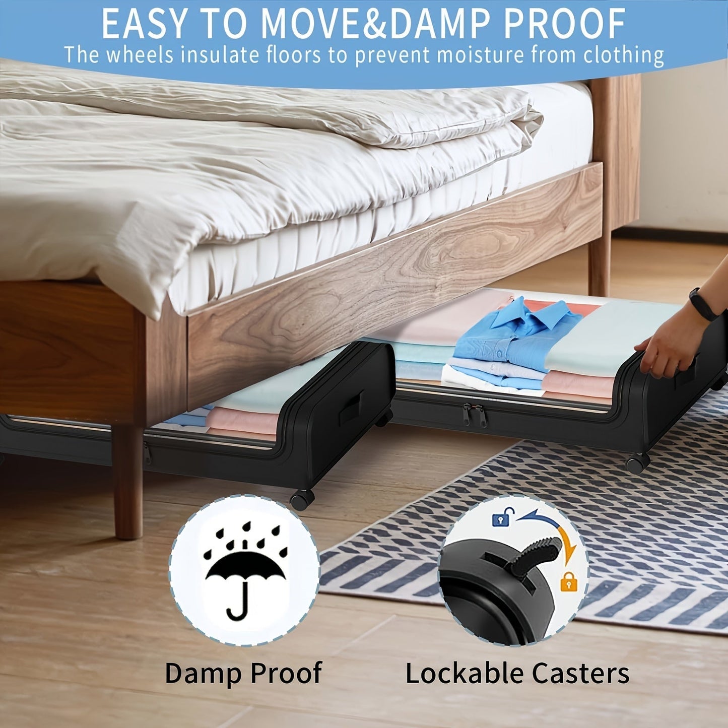 Rollstore Underbed Storage Boxes for Spacious, Mobile and Organised