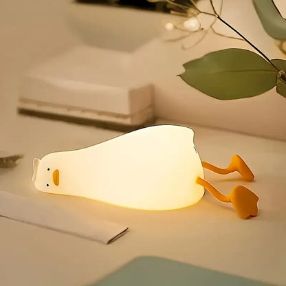 Duck Night Light with Soft Silicone and Dimmable Light for Children's Room