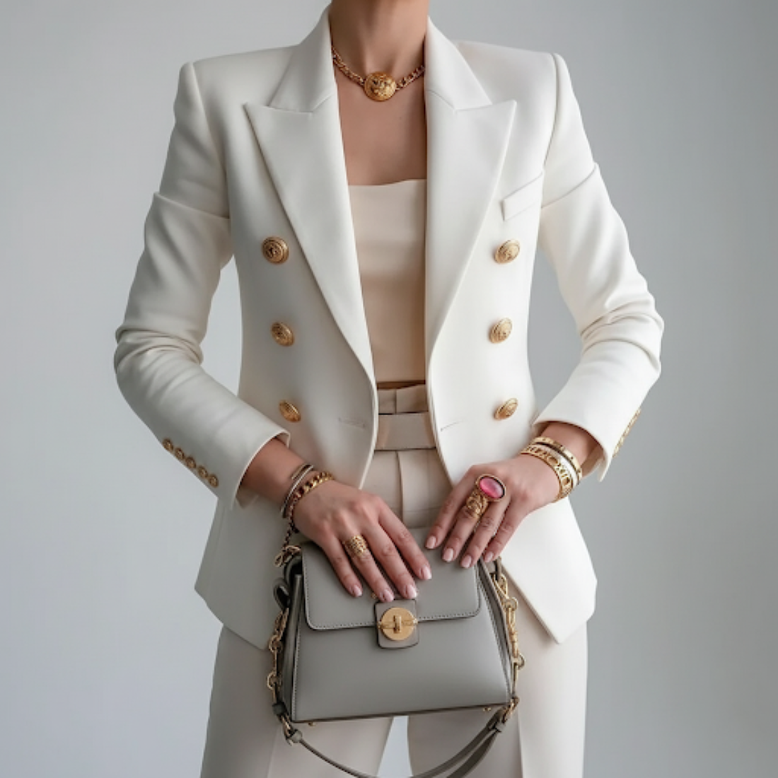Double Breasted Women's Blazer for Tailored Fit and Classic Elegance