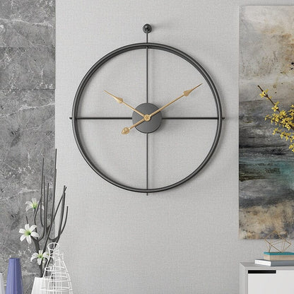 Clock with Interior & Decoration Large Wall Geometric Metal Design and Silent Mechanism