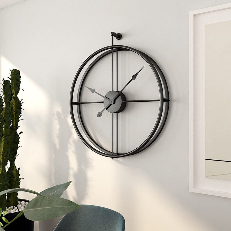 Clock with Interior & Decoration Large Wall Geometric Metal Design and Silent Mechanism