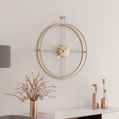 Clock with Interior & Decoration Large Wall Geometric Metal Design and Silent Mechanism