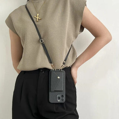 Holder with Phone Case with Shoulder Strap and Card Design for Daily Use