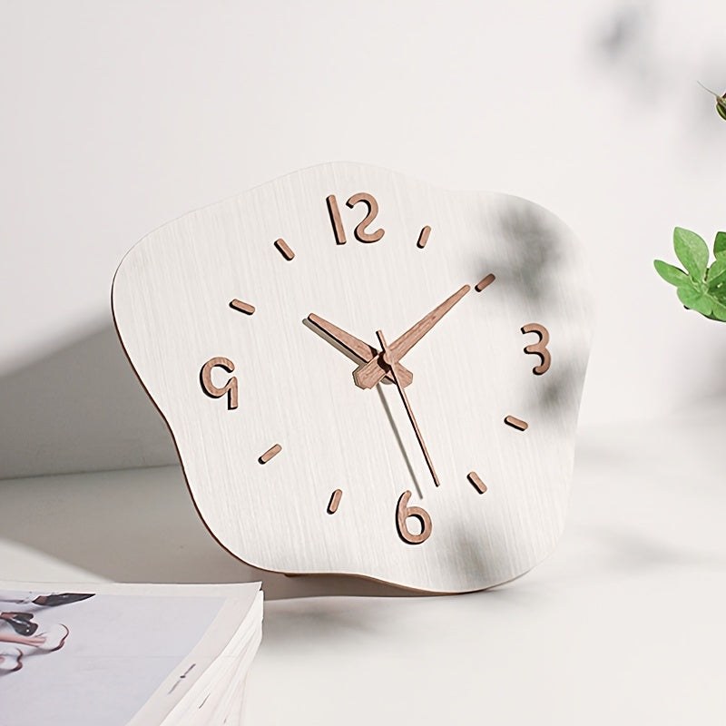 Clock with Wooden Wall Irregular Shape for Silent Movement and Decorative