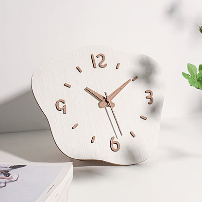 Clock with Wooden Wall Irregular Shape for Silent Movement and Decorative
