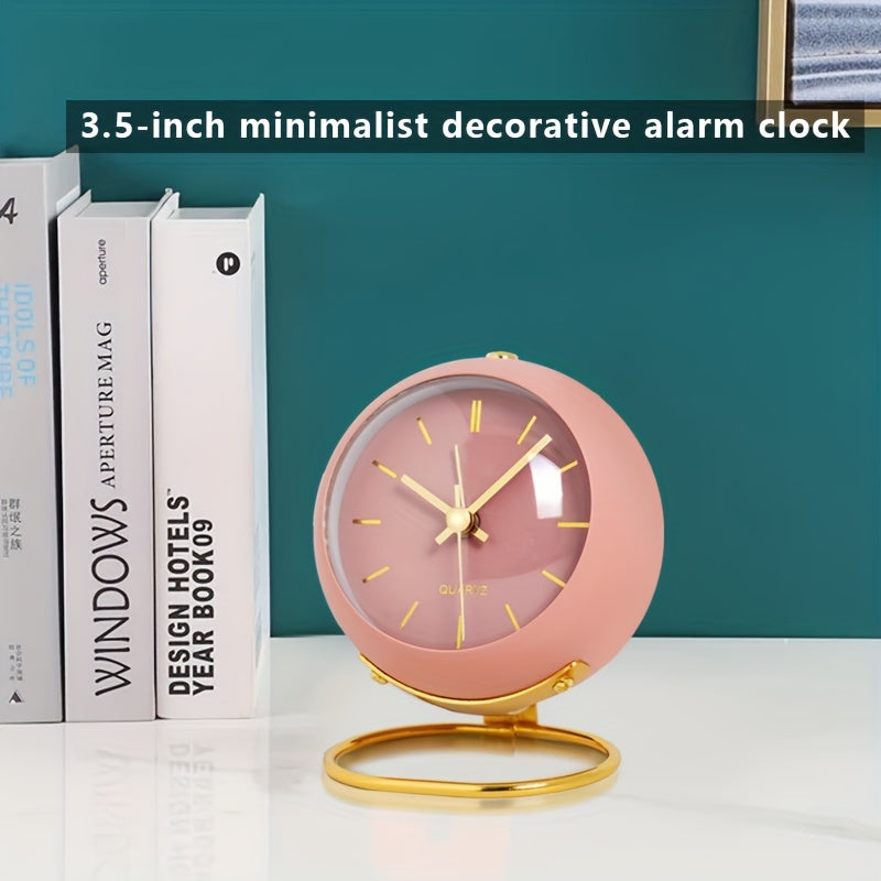 Clock Nordic Silent Desk for Luminous Hands & Metal Frame