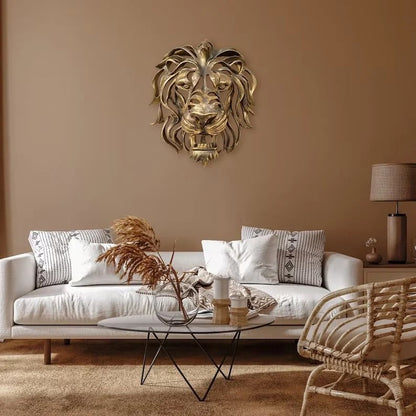 Metal Lion Head Wall Decoration for Elegant and Strong
