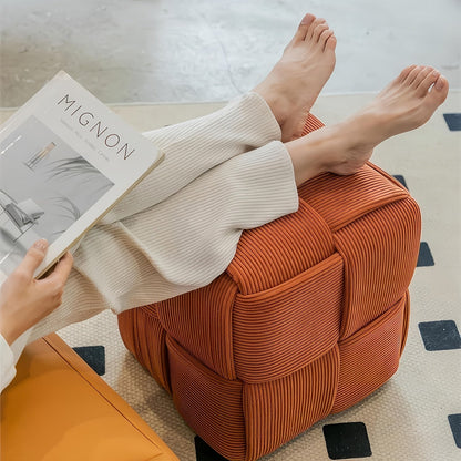 Compact Square Pouffe with Soft Upholstery with Comfortable and Versatile Design