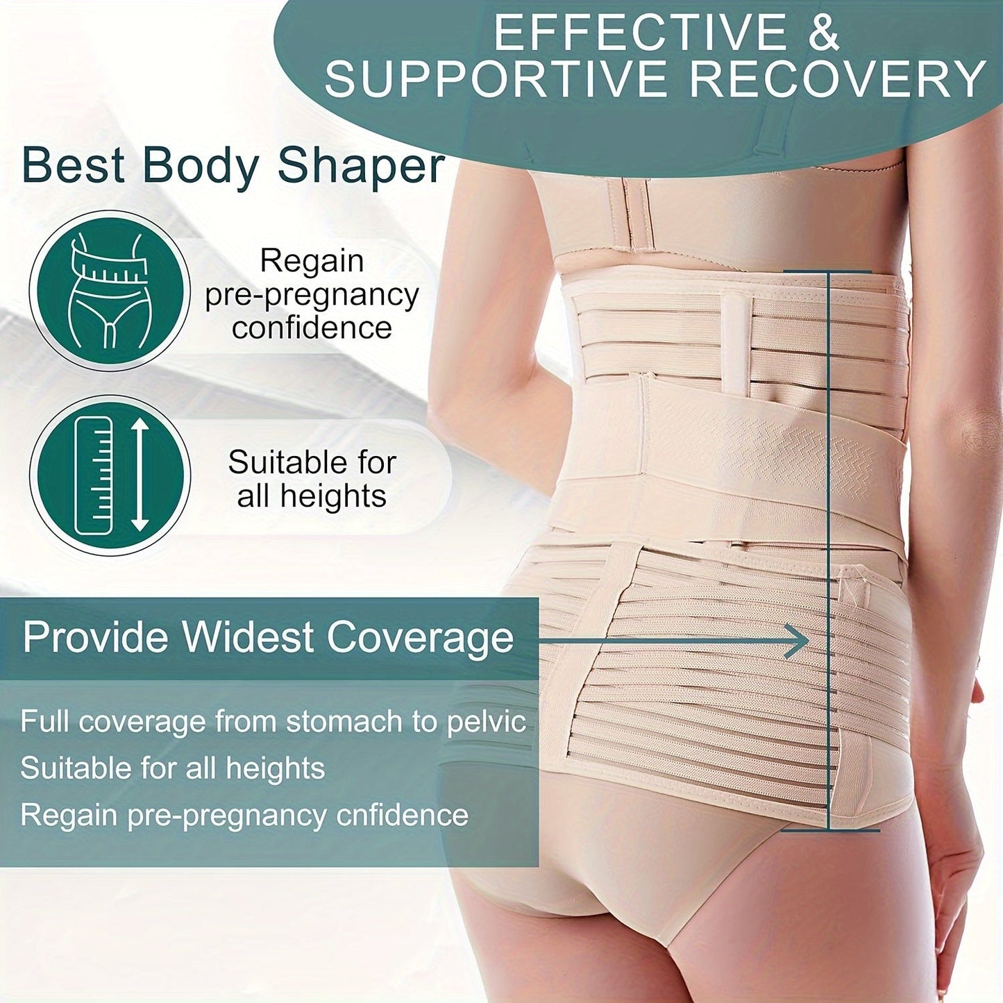 3-in-1 Postpartum Belly Band for Comfortable and Adjustable Support
