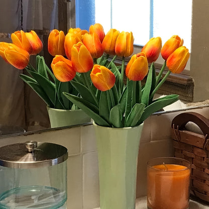 Set of 10 Realistic Tulips for Perfect for Weddings and Interior Decoration