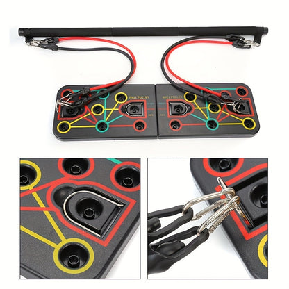 Set with Push-Up Plank Handles, Resistance Bands, and Accessories for Ideal for Chest and Abs