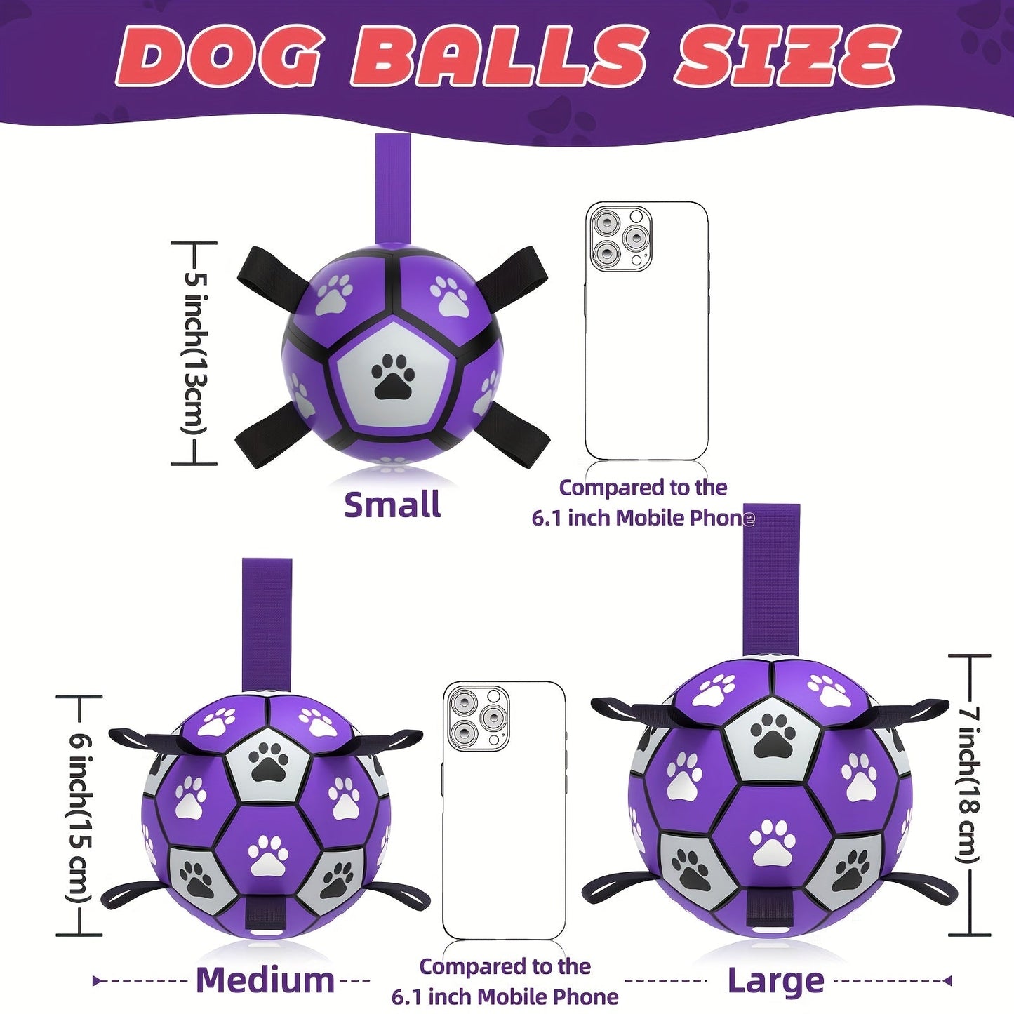 Dog with Rubber Play Ball with Handles for Indoor and Outdoor Use