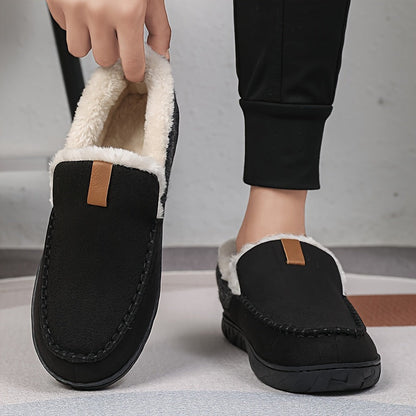 Warm Slippers for Men with Sheepskin Lining and Non-Slip Sole