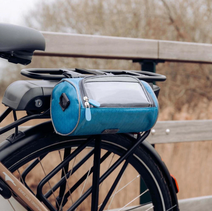 Holder with Practical Bicycle Handlebar Bag with Smartphone and Water-Resistant Material