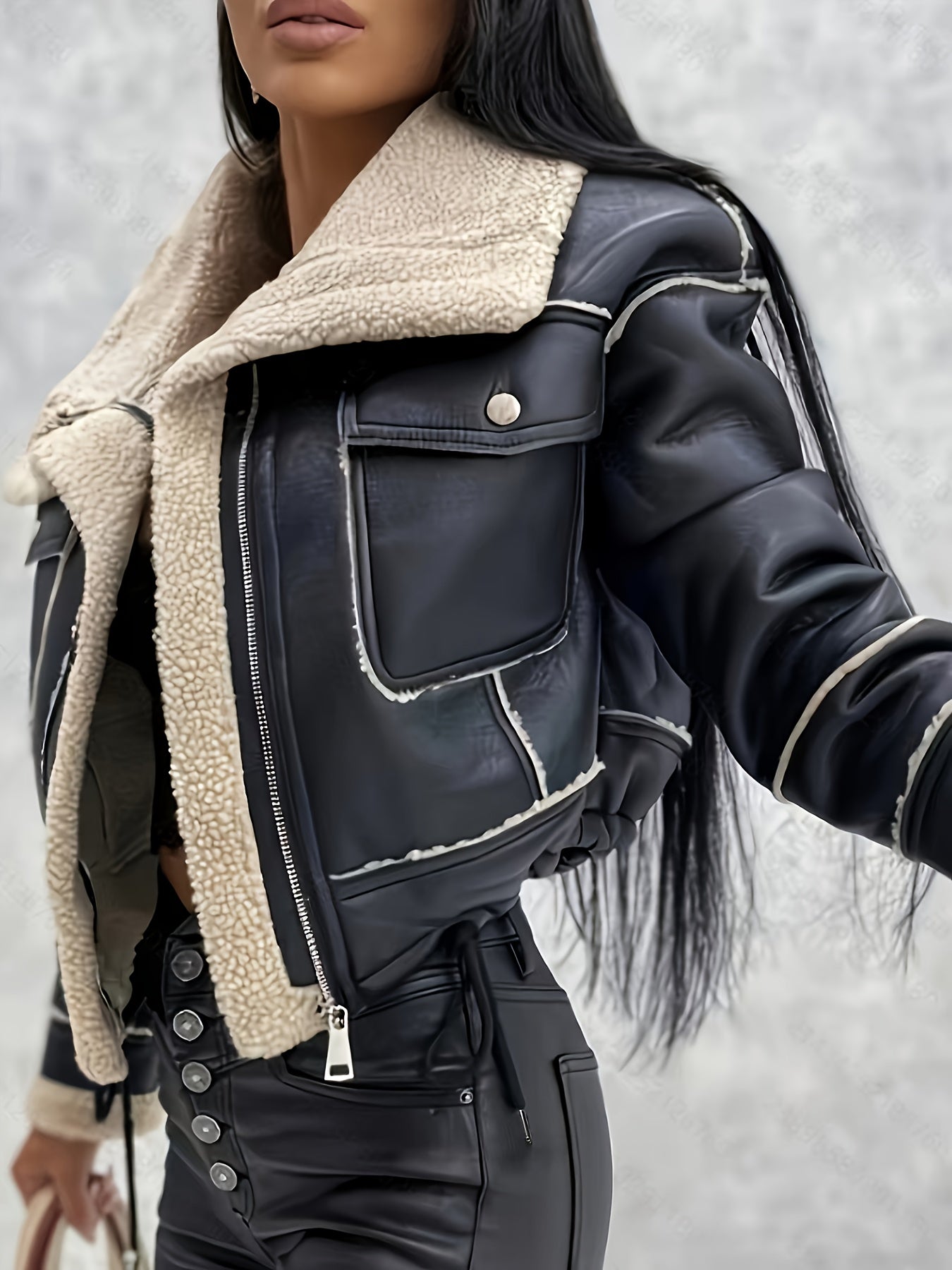 Ladies' Bomber Jacket with Zip for Warm and Casual for Autumn and Winter