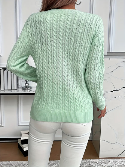 Knitted Cable Sweater for Women for Soft and Stylish Sweater for Spring and Autumn
