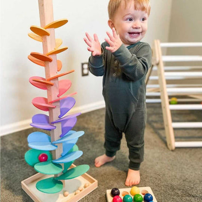 Educational Wooden Play Tree for Children for Motor Skills and Play Fun