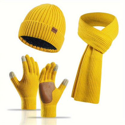 Set Joyful Winter for Hat, Scarf, and Gloves for Couples