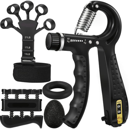 Set Powergrip Hand Trainer for 5-in-1 for Strong Hands and Forearms