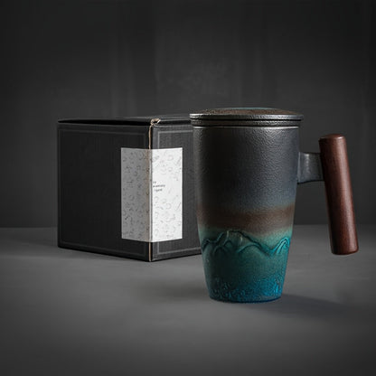 Mug with Handmade Ceramic Tea Strainer with Authentic Design and Practical Use