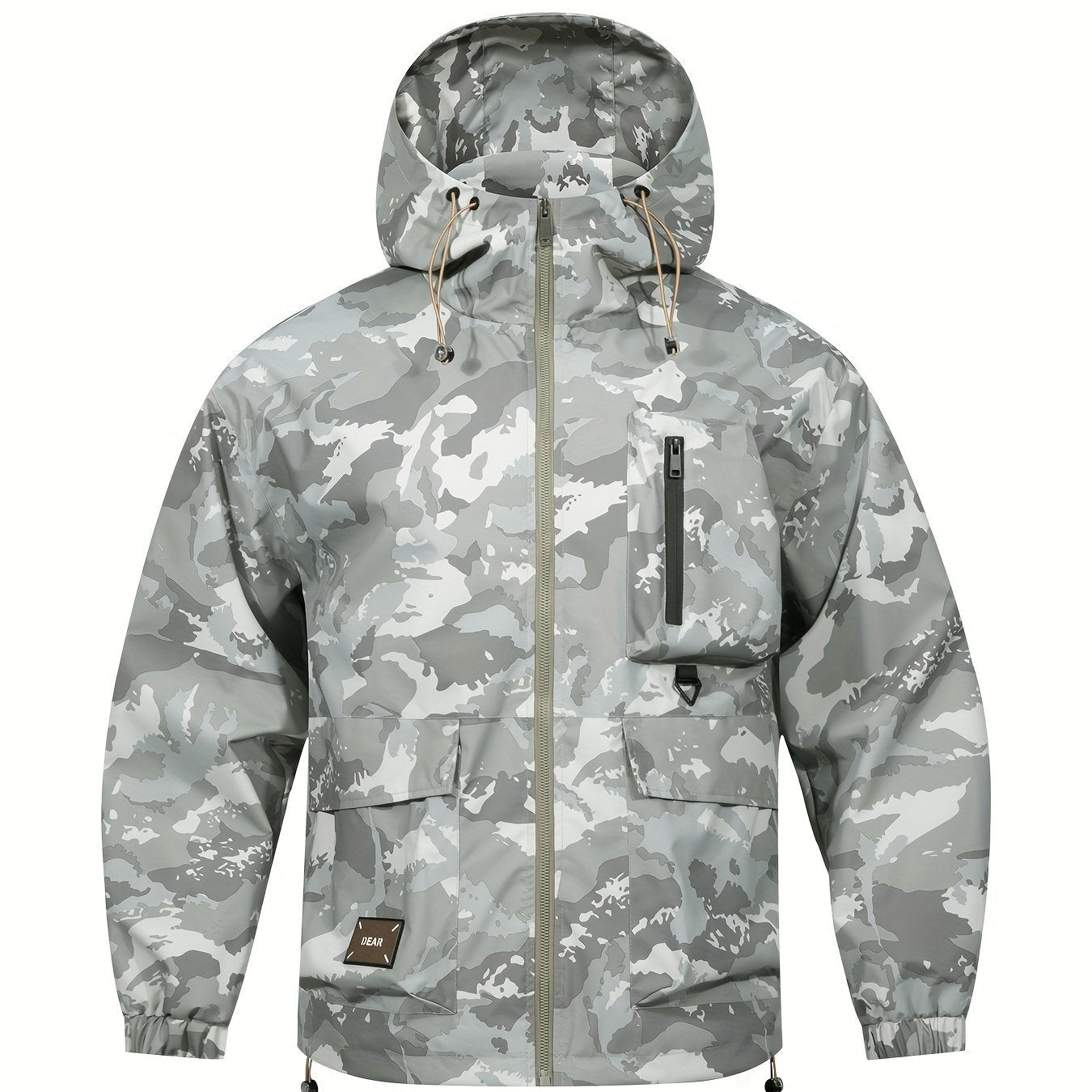 Men's Jacket with Camouflage Pattern and Hood for Casual and Comfortable