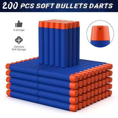 Holder with 200 Foam Darts for Nerf with Wristband and Storage Bag for Playful Fun