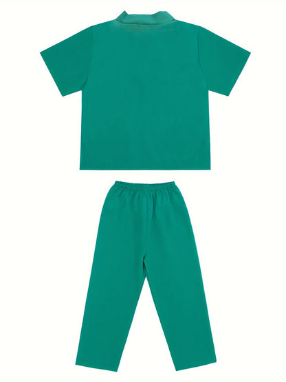 Set Kids Doctor Costume for 9-Piece Set with Stethoscope and First Aid Bag