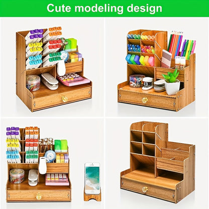 Organizer with Spatial Bamboo Desk Drawer for Organize Your Workspace Efficiently and Stylishly