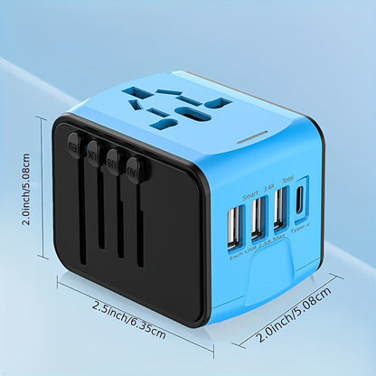 Travel Adapter with 4 USB Ports and Type-C for Global Charger