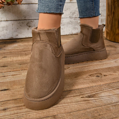 Boots with Ladies' Ankle Warm Lining for Comfortable Winter Boots with Non-Slip Sole