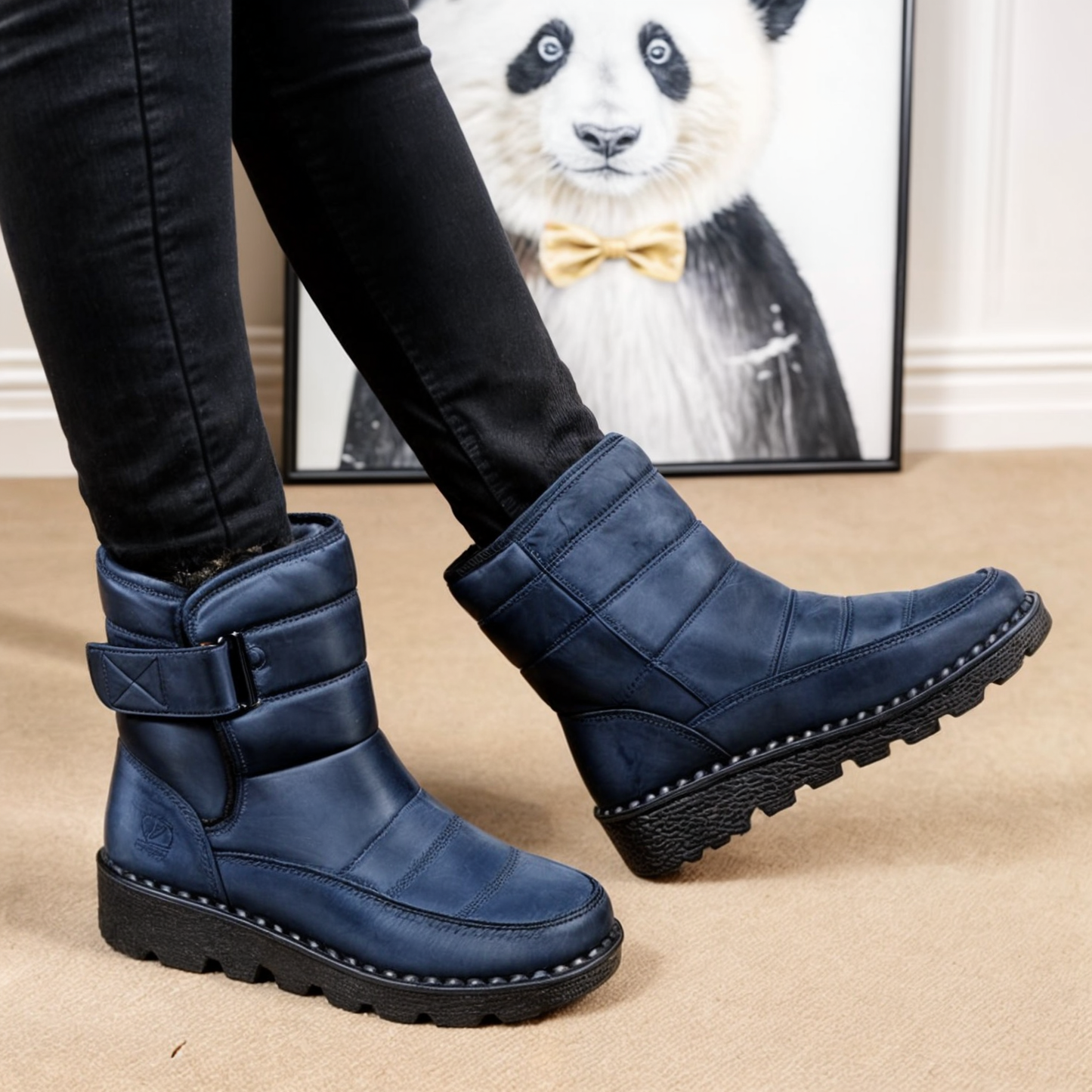 Boots with Waterproof Ladies Snow Non-Slip Sole for Warm Winter Boots for Ice and Snow