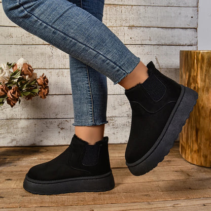 Boots with Ladies' Ankle Warm Lining for Comfortable Winter Boots with Non-Slip Sole