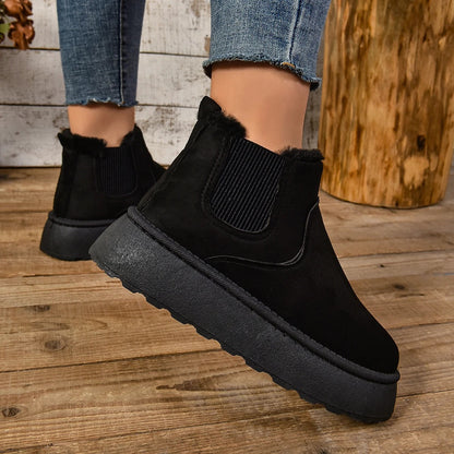 Boots with Ladies' Ankle Warm Lining for Comfortable Winter Boots with Non-Slip Sole