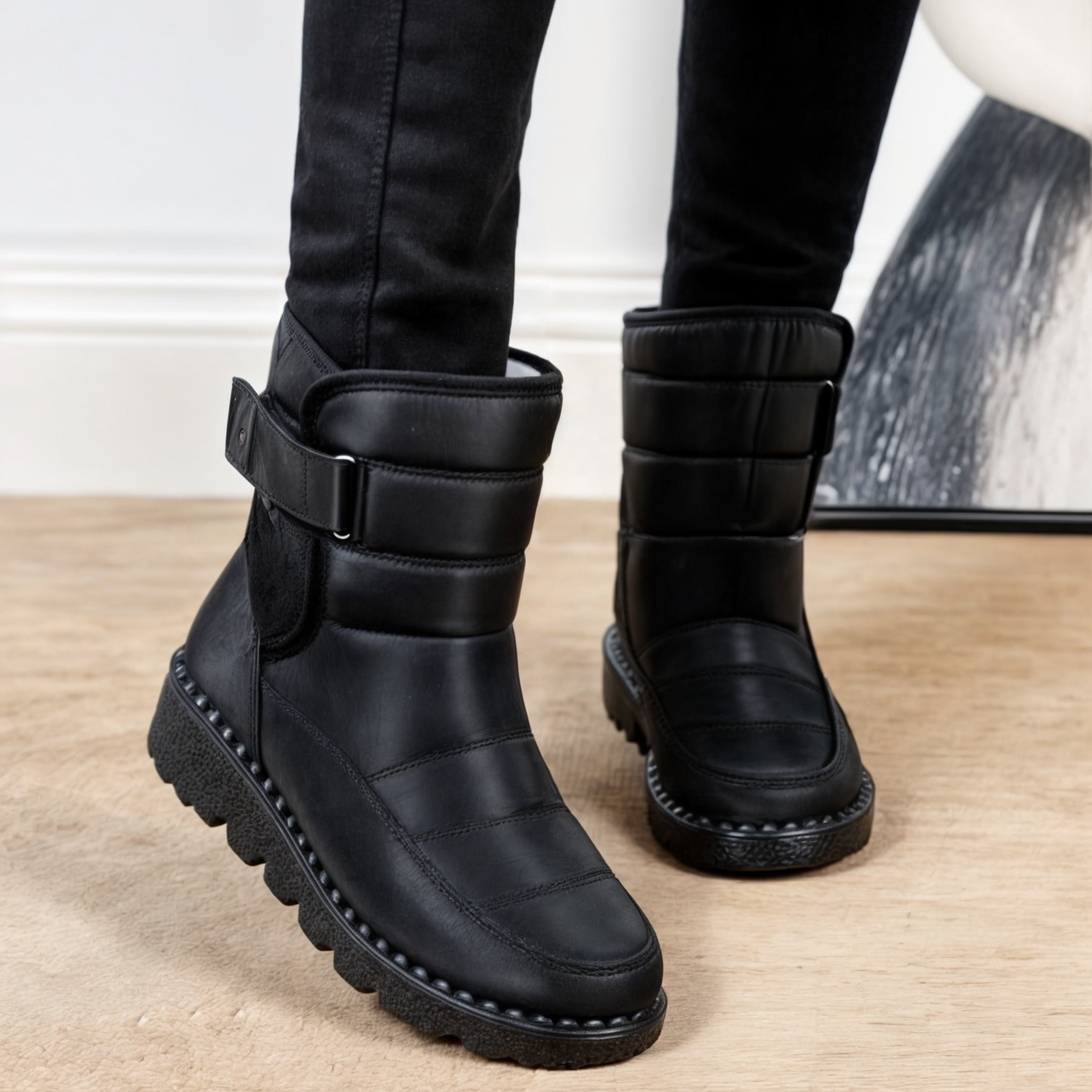 Boots with Waterproof Ladies Snow Non-Slip Sole for Warm Winter Boots for Ice and Snow
