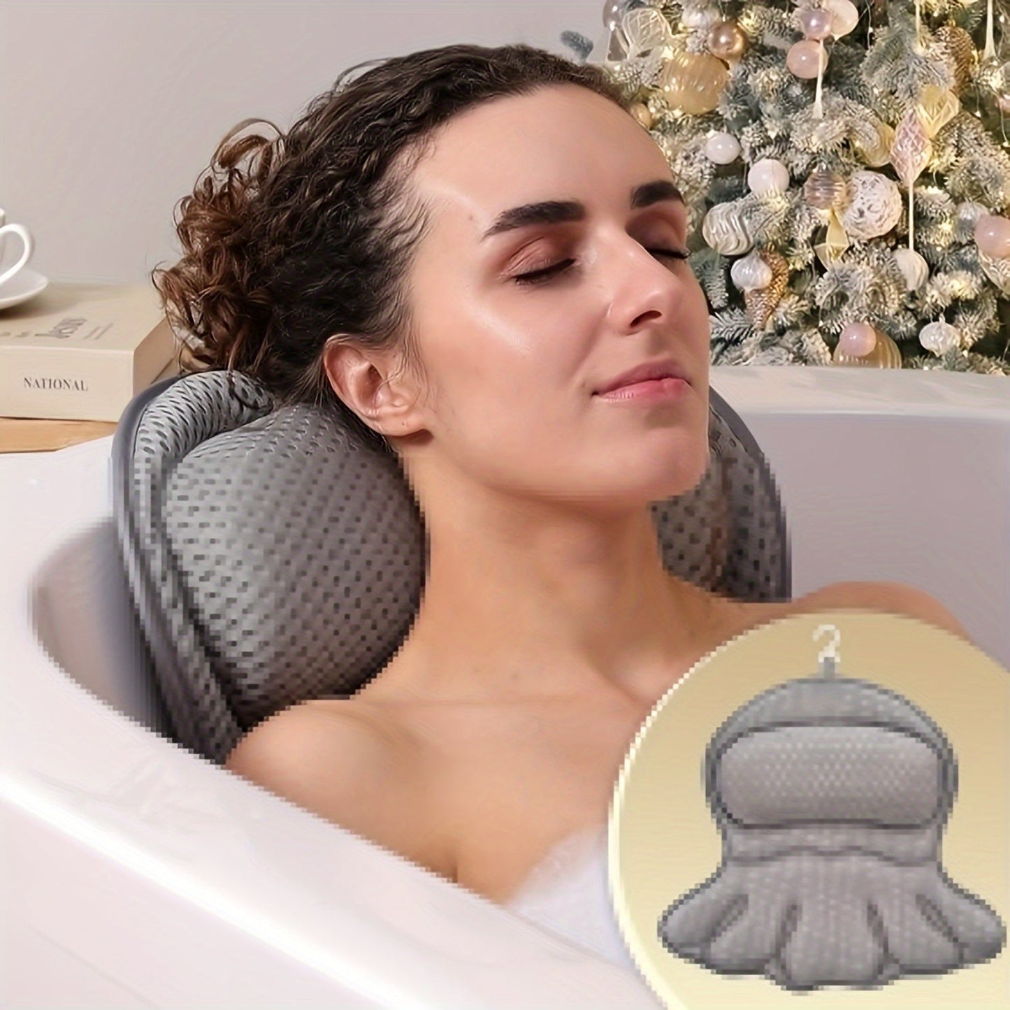 Pillow Luxiespa 4D Luxe Bath for Breathable Pillow with Neck and Back Support