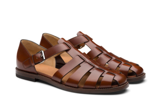 Sandals with Men's Summer Closed Toe and Adjustable Buckle