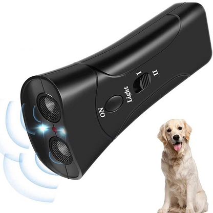 Dog with Ultrasonic Trainer for Safe Tool Against Excessive Barking