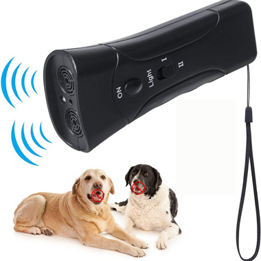 Dog with Ultrasonic Trainer for Safe Tool Against Excessive Barking