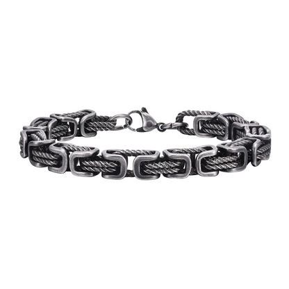 Bracelet Men's Stainless Steel with Woven Links and Scratch-Resistant Finish