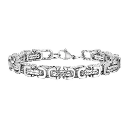 Bracelet Men's Stainless Steel with Woven Links and Scratch-Resistant Finish