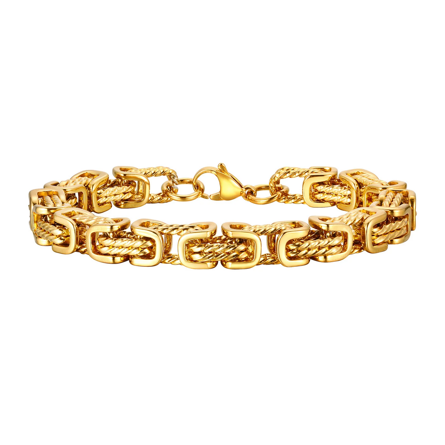 Bracelet Men's Stainless Steel with Woven Links and Scratch-Resistant Finish