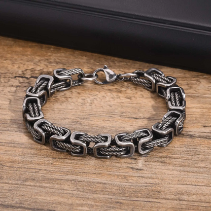 Bracelet Men's Stainless Steel with Woven Links and Scratch-Resistant Finish
