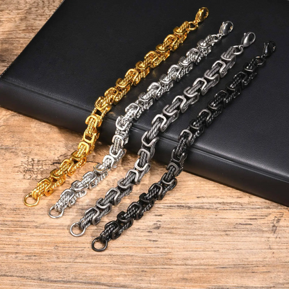 Bracelet Men's Stainless Steel with Woven Links and Scratch-Resistant Finish