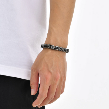 Bracelet Men's Stainless Steel with Woven Links and Scratch-Resistant Finish