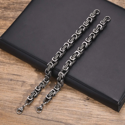 Bracelet Men's Stainless Steel with Woven Links and Scratch-Resistant Finish
