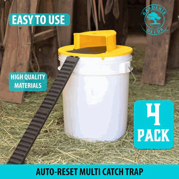 Mouse with Humane Automatic Trap with Bucket Lid