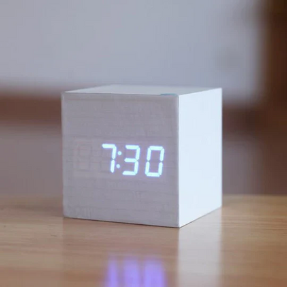 Clock with Digital Wooden Alarm LED Display for Minimalist and Modern