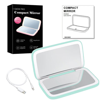Mirror with Mini LED Compact 1x/10x for Precision Lighting Beauty Tool