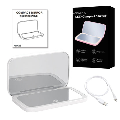 Mirror with Mini LED Compact 1x/10x for Precision Lighting Beauty Tool